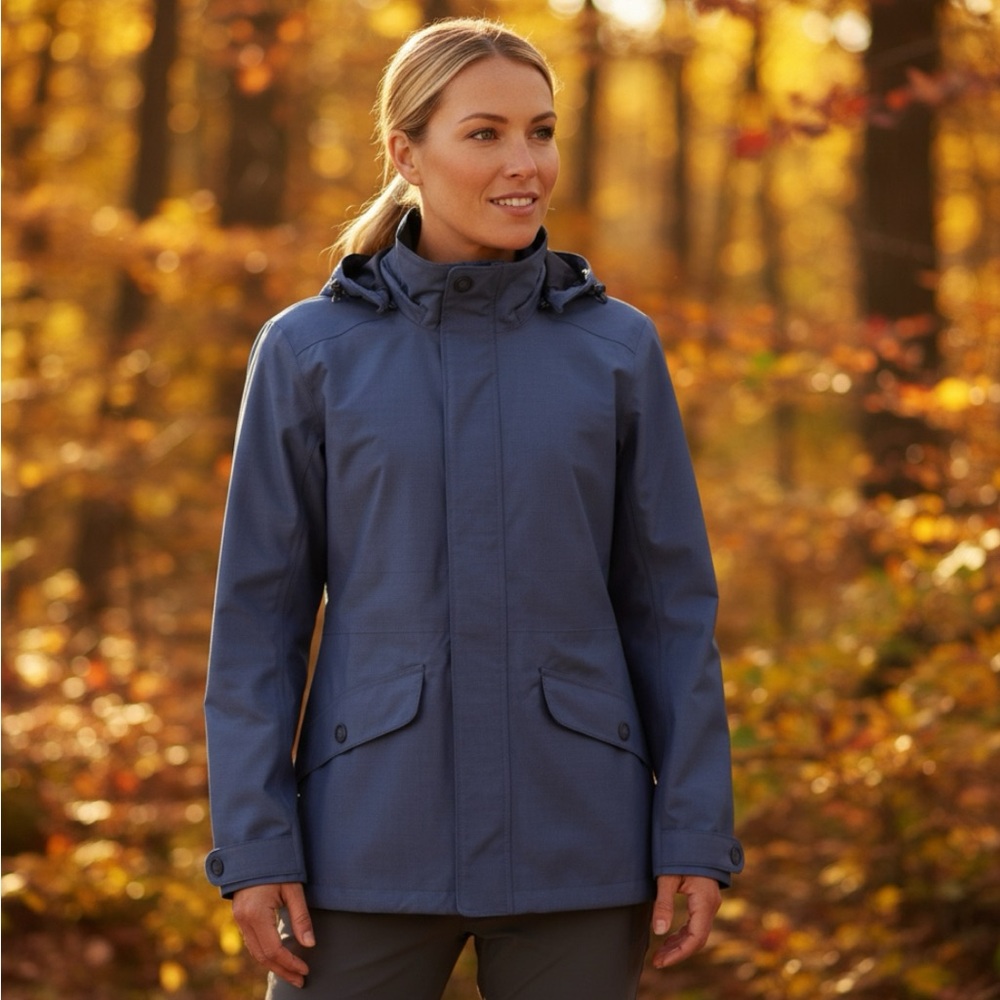 REI Co-op Madrona Waterproof Hooded Rain Jacket – Women’s Size M | Blue